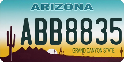 AZ license plate ABB8835