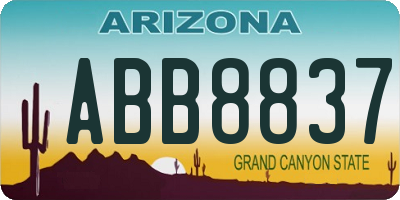 AZ license plate ABB8837