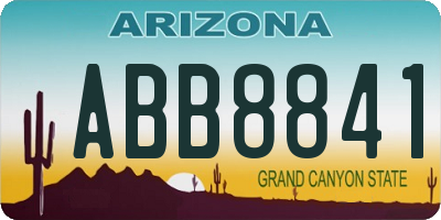 AZ license plate ABB8841
