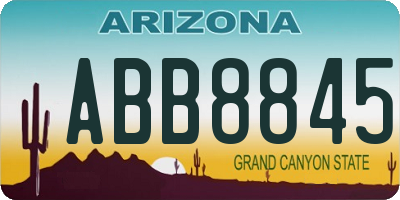 AZ license plate ABB8845