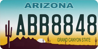 AZ license plate ABB8848
