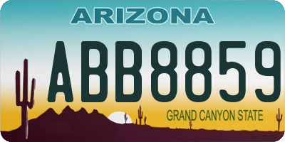 AZ license plate ABB8859