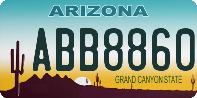 AZ license plate ABB8860