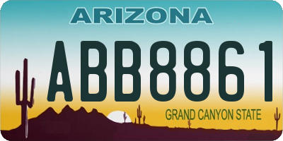 AZ license plate ABB8861