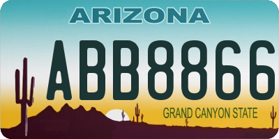 AZ license plate ABB8866