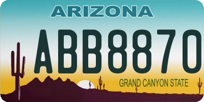 AZ license plate ABB8870