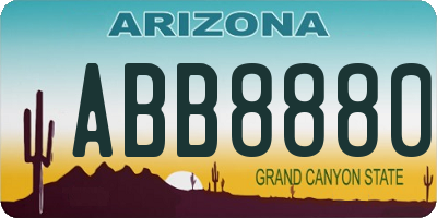 AZ license plate ABB8880