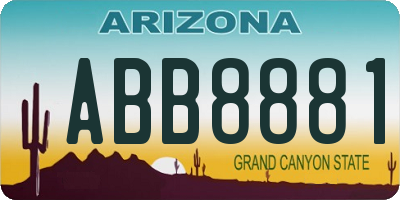 AZ license plate ABB8881