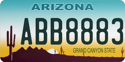 AZ license plate ABB8883