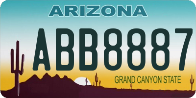 AZ license plate ABB8887