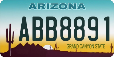 AZ license plate ABB8891