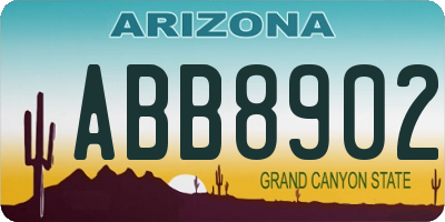 AZ license plate ABB8902