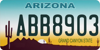 AZ license plate ABB8903