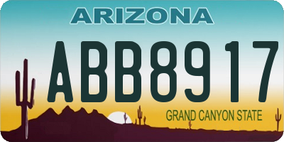 AZ license plate ABB8917