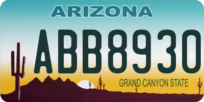 AZ license plate ABB8930