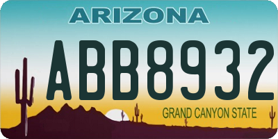 AZ license plate ABB8932