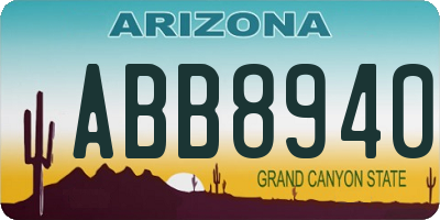 AZ license plate ABB8940