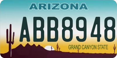 AZ license plate ABB8948