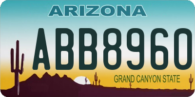 AZ license plate ABB8960