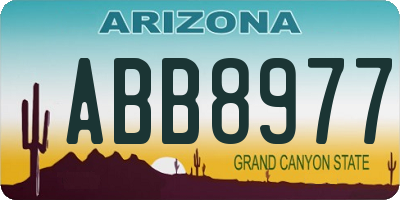 AZ license plate ABB8977
