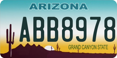 AZ license plate ABB8978