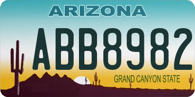 AZ license plate ABB8982