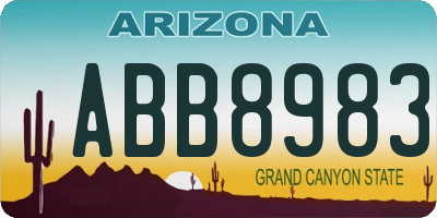 AZ license plate ABB8983