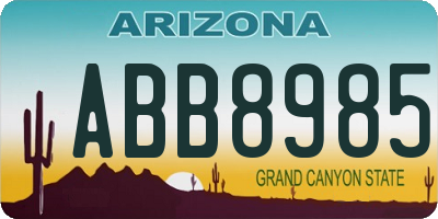 AZ license plate ABB8985