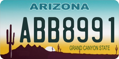 AZ license plate ABB8991