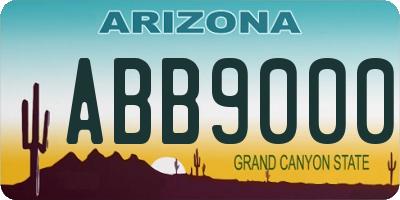 AZ license plate ABB9000