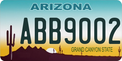 AZ license plate ABB9002