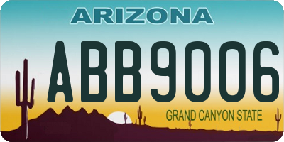 AZ license plate ABB9006