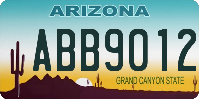 AZ license plate ABB9012