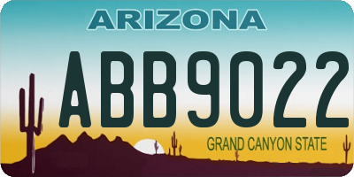 AZ license plate ABB9022