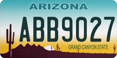 AZ license plate ABB9027