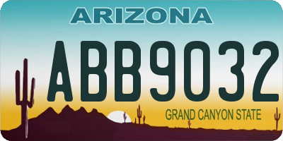 AZ license plate ABB9032