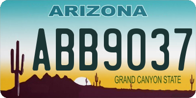 AZ license plate ABB9037