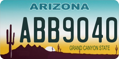 AZ license plate ABB9040