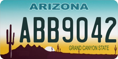 AZ license plate ABB9042