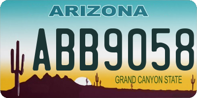 AZ license plate ABB9058