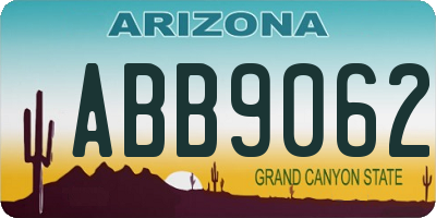 AZ license plate ABB9062