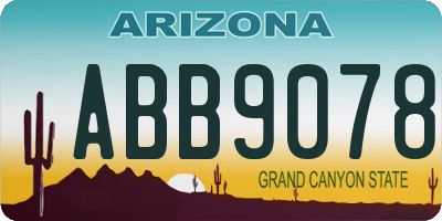 AZ license plate ABB9078