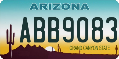 AZ license plate ABB9083