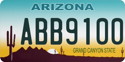 AZ license plate ABB9100