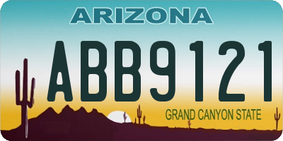 AZ license plate ABB9121