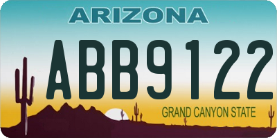 AZ license plate ABB9122