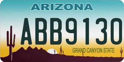 AZ license plate ABB9130