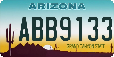 AZ license plate ABB9133