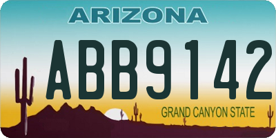 AZ license plate ABB9142