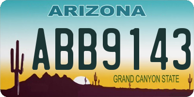 AZ license plate ABB9143